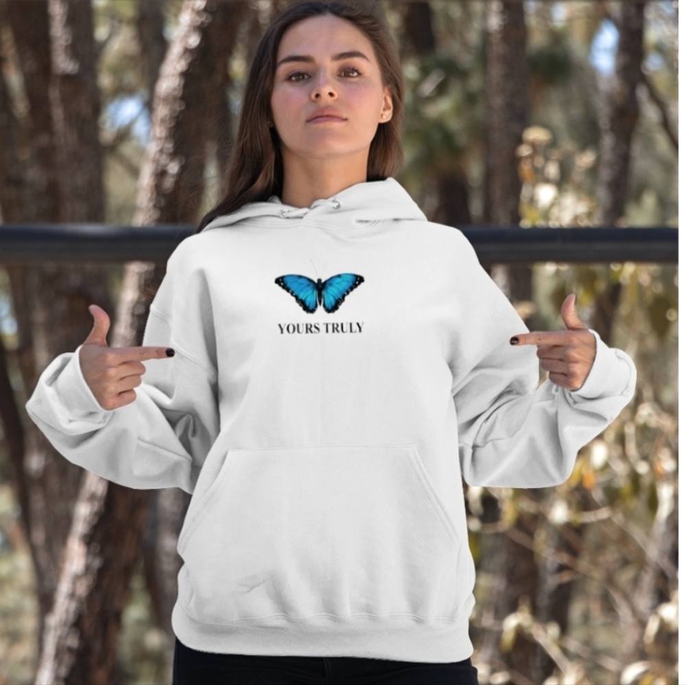 Yours Truly Butterfly Hoodie size Large